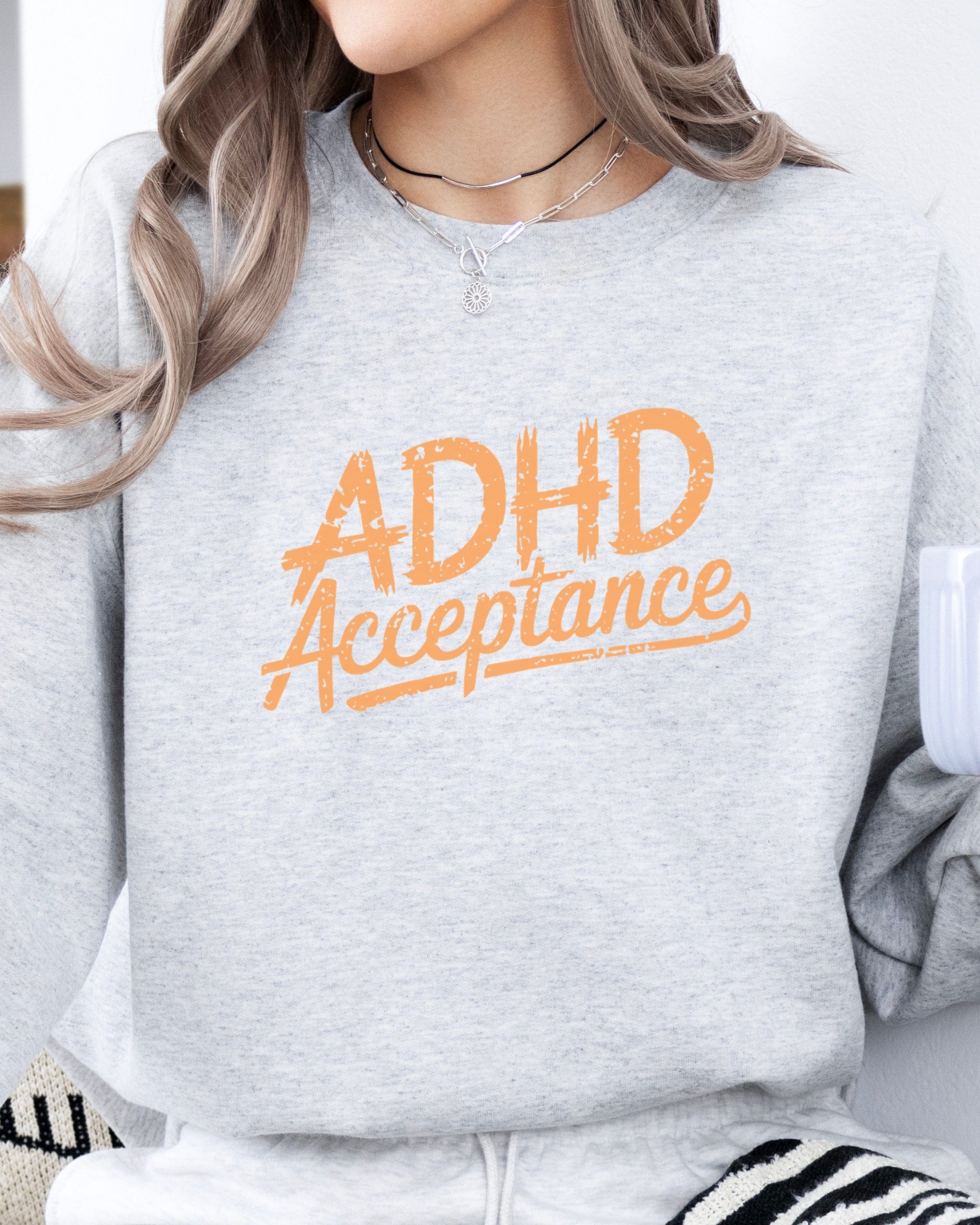 Autism Sweatshirt By Daily Bloom ADHD Acceptance Grunge Style Sweatshirt