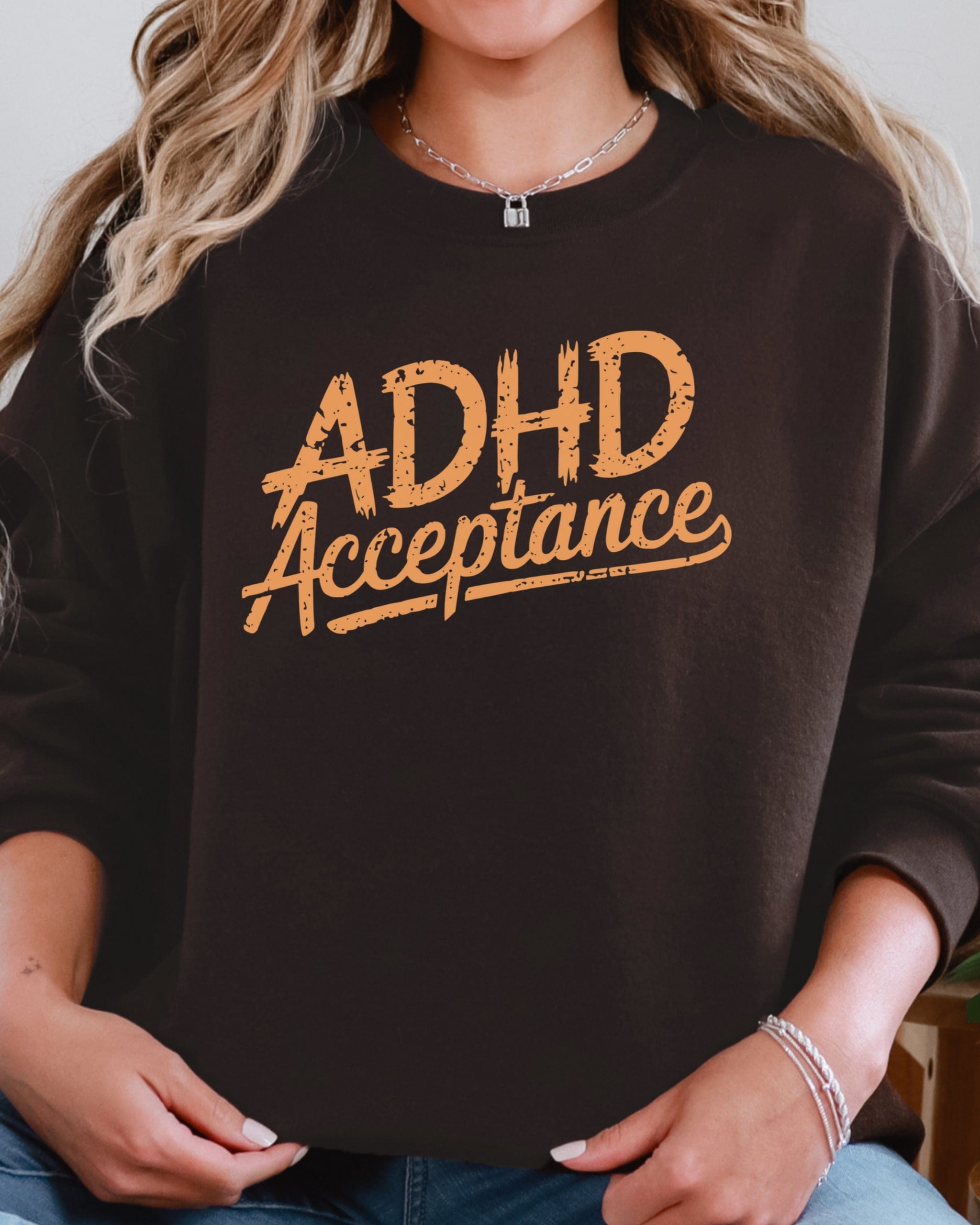 Autism Sweatshirt By Daily Bloom ADHD Acceptance Grunge Style Sweatshirt