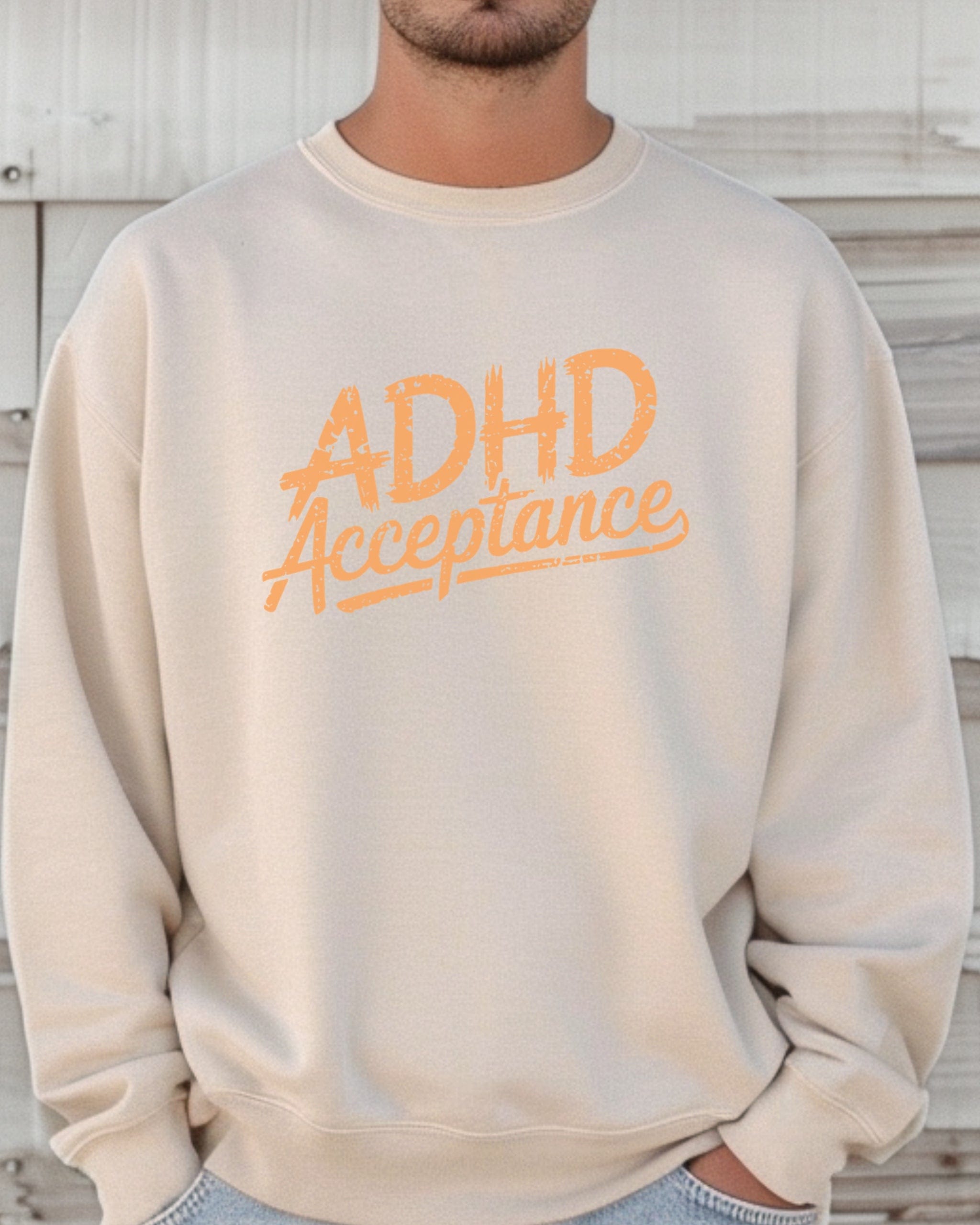 Autism Sweatshirt By Daily Bloom ADHD Acceptance Grunge Style Sweatshirt