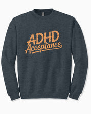 Autism Sweatshirt By Daily Bloom ADHD Acceptance Grunge Style Sweatshirt Dark Heather / S