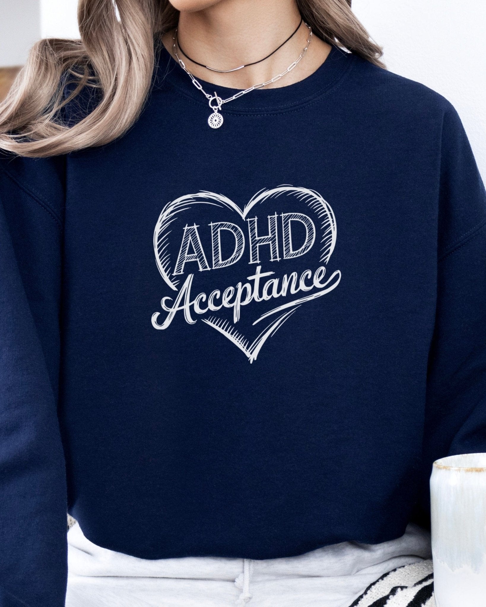 Autism Sweatshirt - ADHD Acceptance Love Heart Sketch Sweatshirt - Daily Bloom