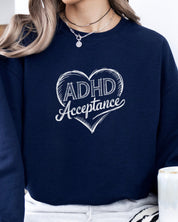 Autism Sweatshirt By Daily Bloom ADHD Acceptance Love Heart Sketch Sweatshirt