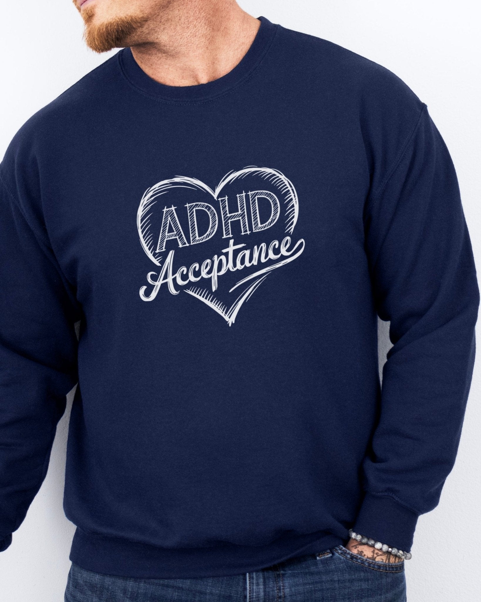 Autism Sweatshirt - ADHD Acceptance Love Heart Sketch Sweatshirt - Daily Bloom