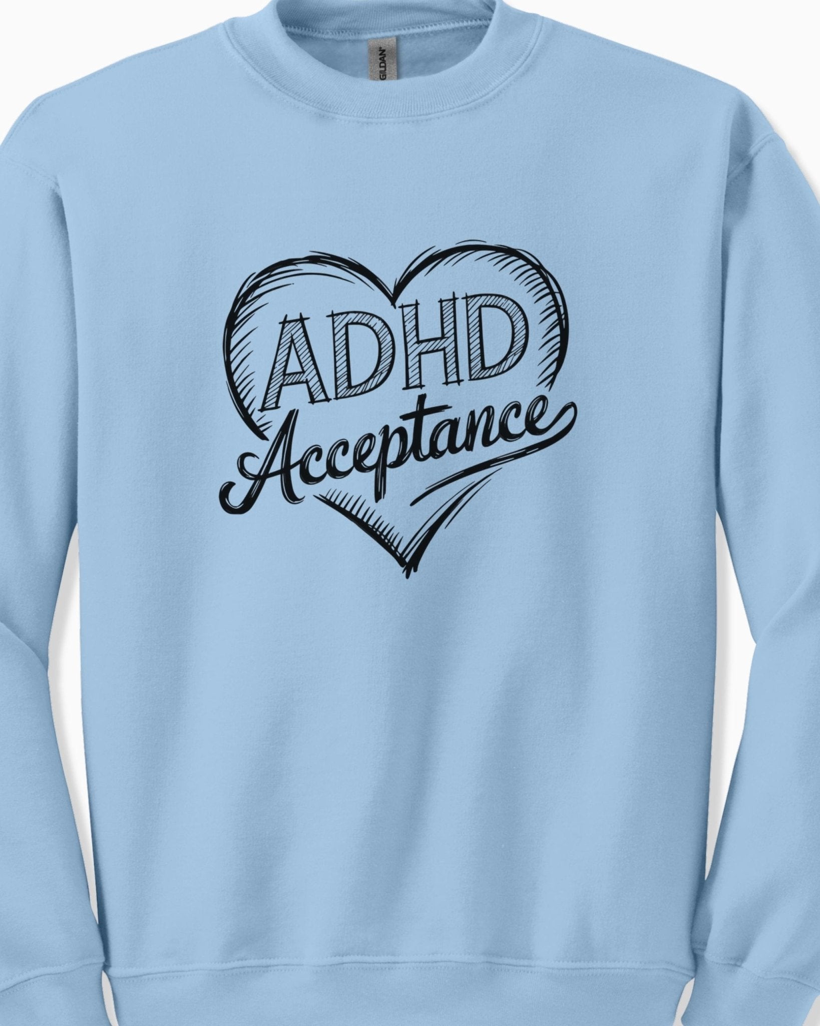 Autism Sweatshirt - ADHD Acceptance Love Heart Sketch Sweatshirt - Daily Bloom