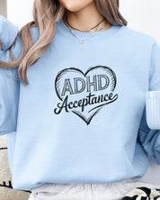 Autism Sweatshirt By Daily Bloom ADHD Acceptance Love Heart Sketch Sweatshirt
