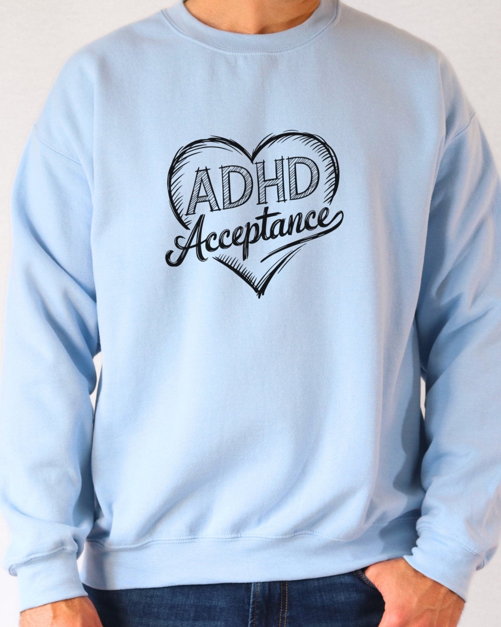 Autism Sweatshirt - ADHD Acceptance Love Heart Sketch Sweatshirt - Daily Bloom