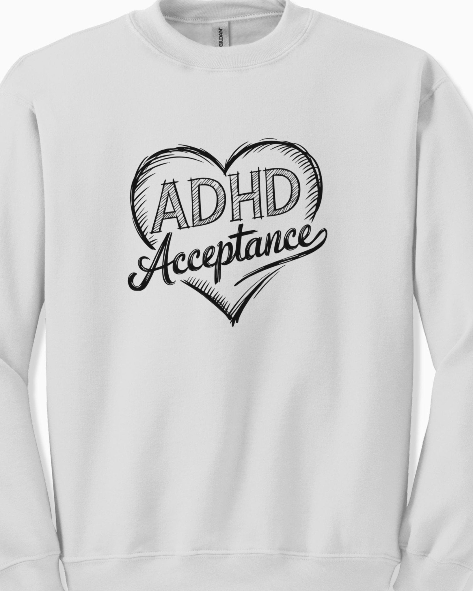 Autism Sweatshirt - ADHD Acceptance Love Heart Sketch Sweatshirt - Daily Bloom