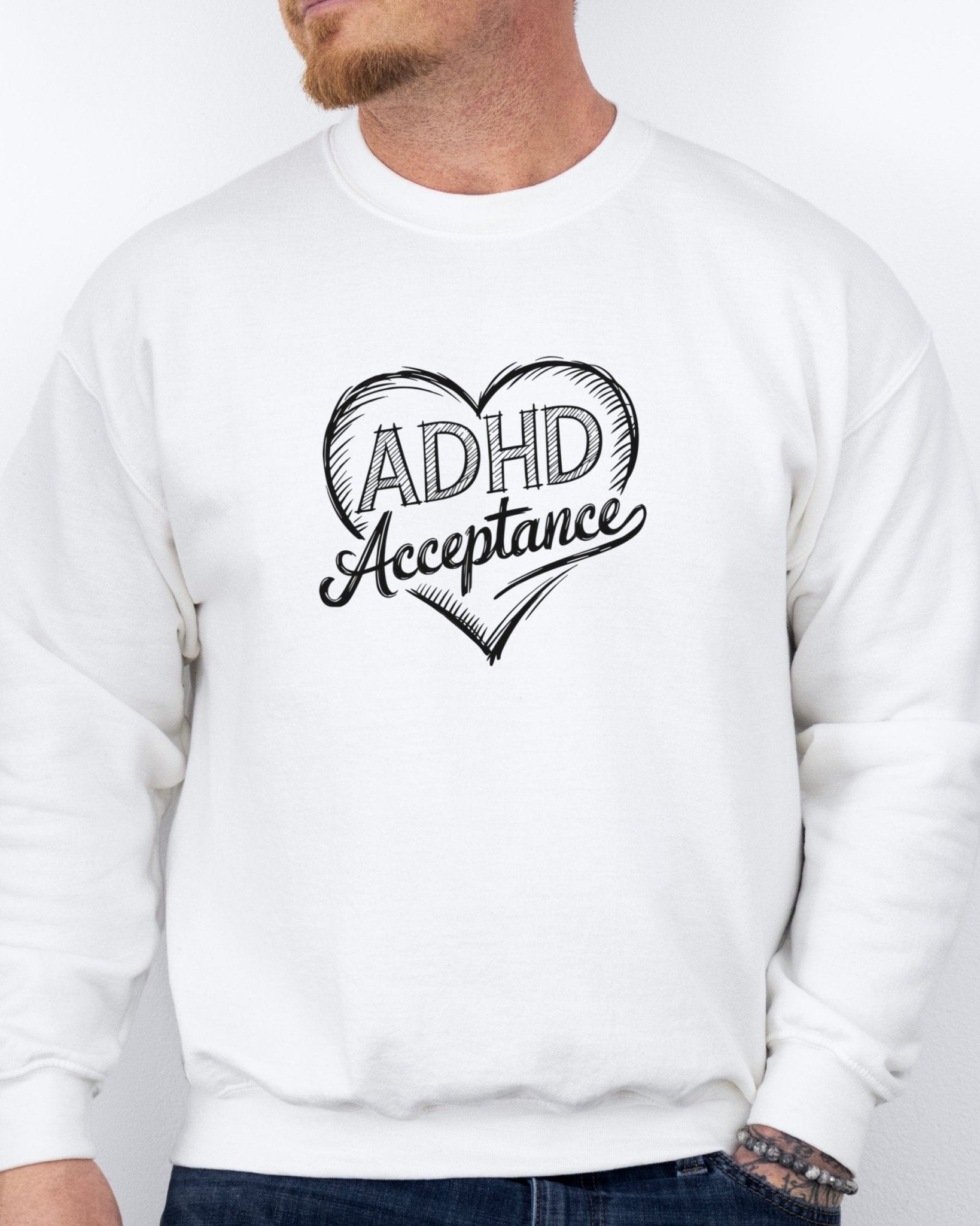 Autism Sweatshirt - ADHD Acceptance Love Heart Sketch Sweatshirt - Daily Bloom