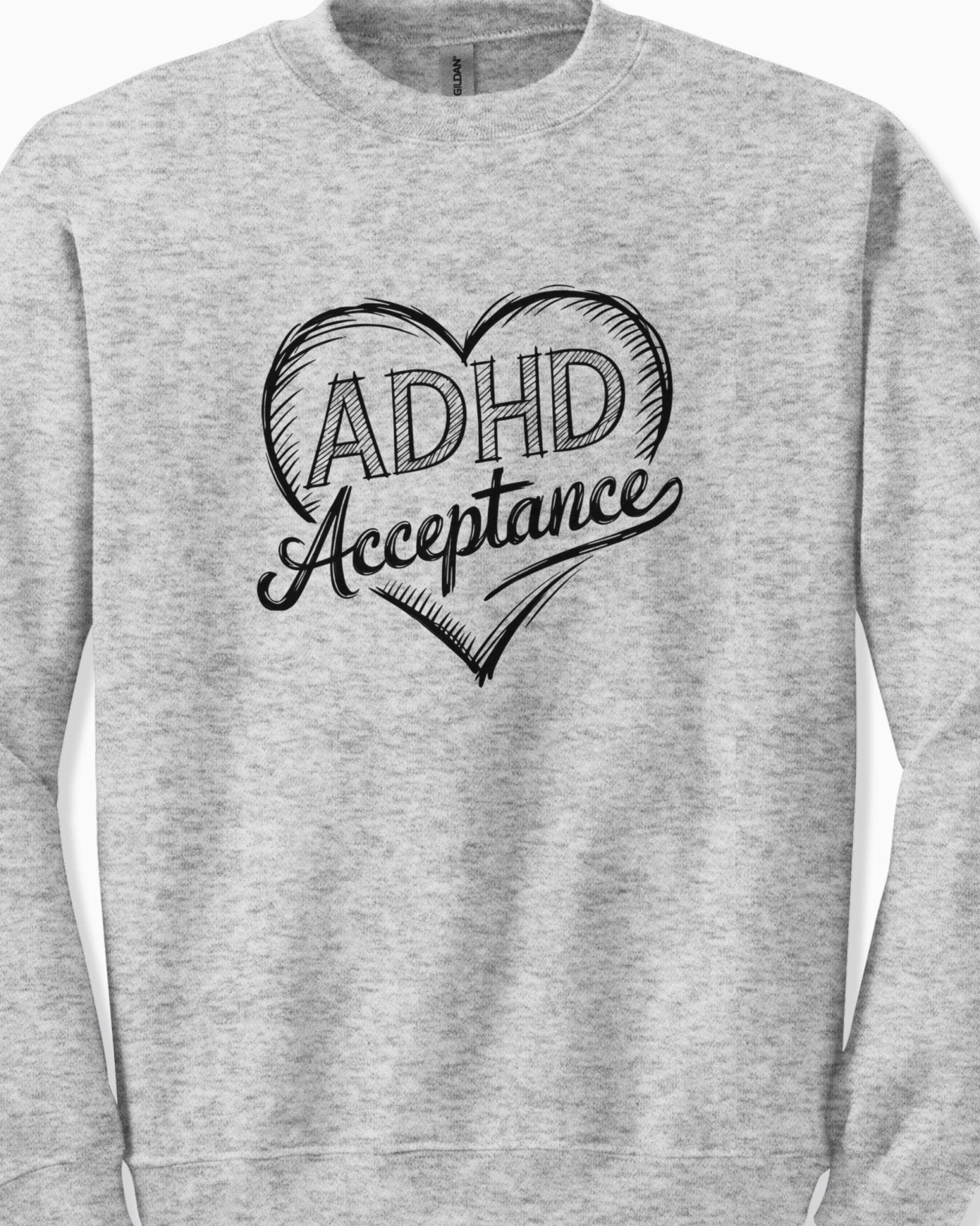 Autism Sweatshirt - ADHD Acceptance Love Heart Sketch Sweatshirt - Daily Bloom