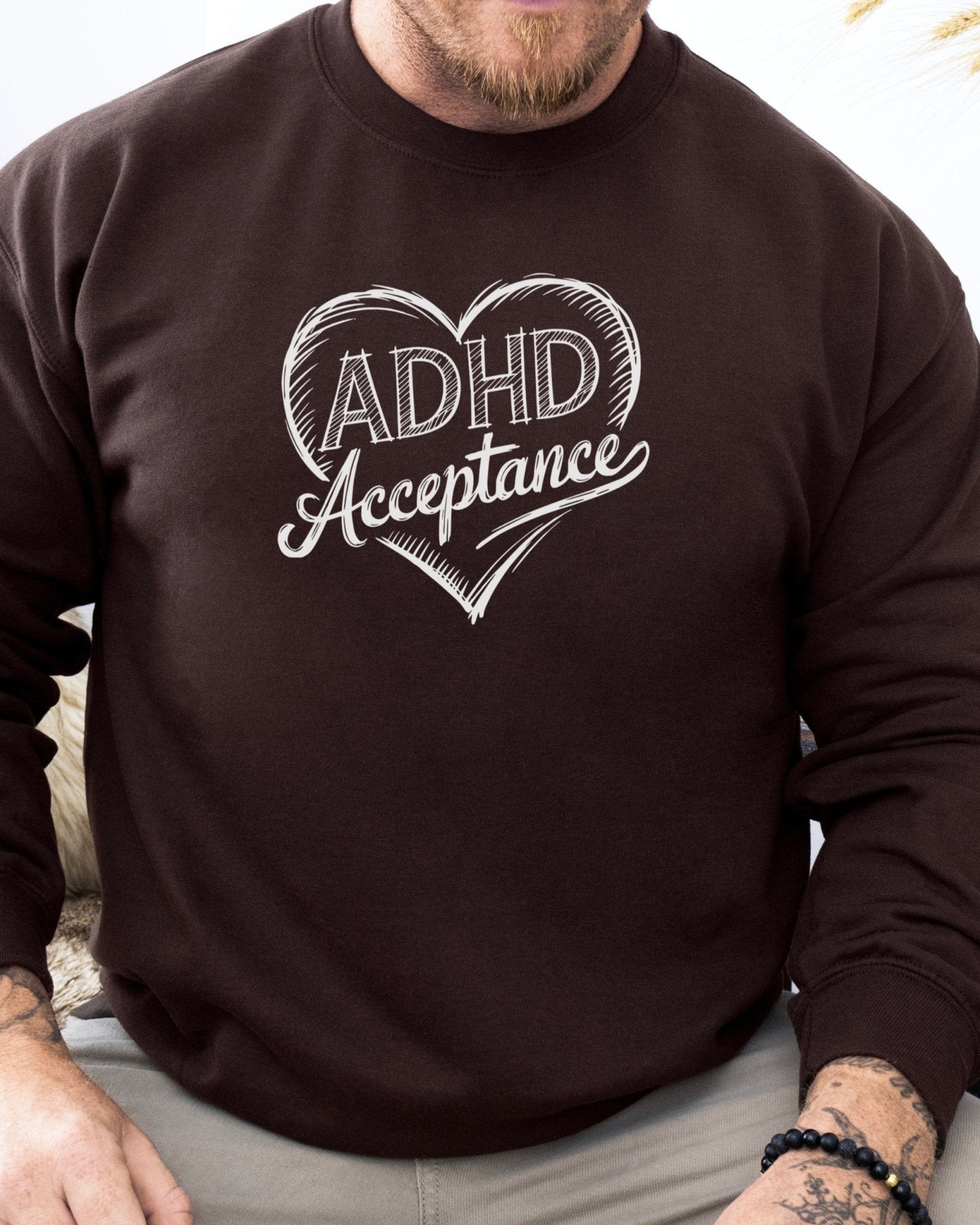 Autism Sweatshirt - ADHD Acceptance Love Heart Sketch Sweatshirt - Daily Bloom