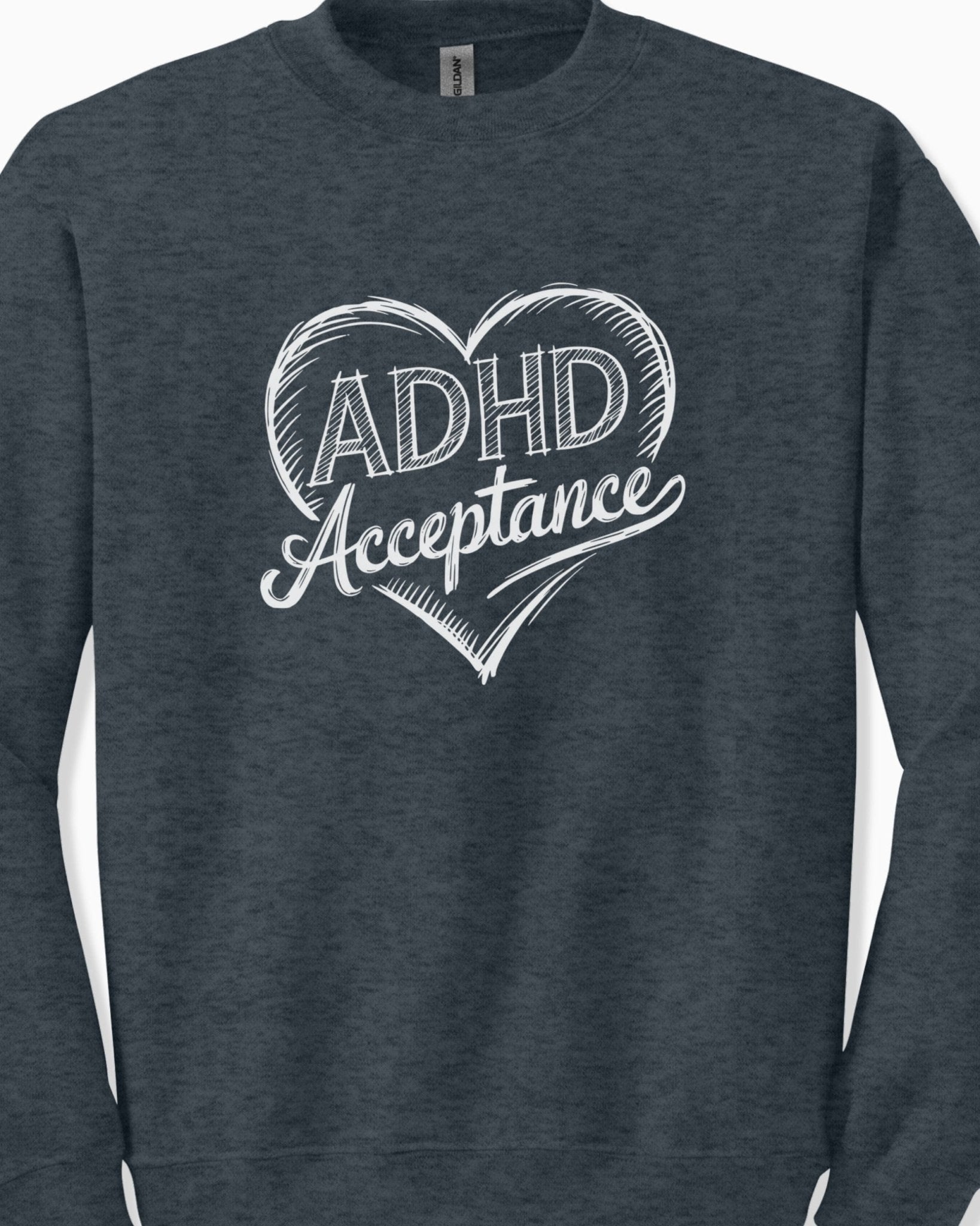 Autism Sweatshirt - ADHD Acceptance Love Heart Sketch Sweatshirt - Daily Bloom