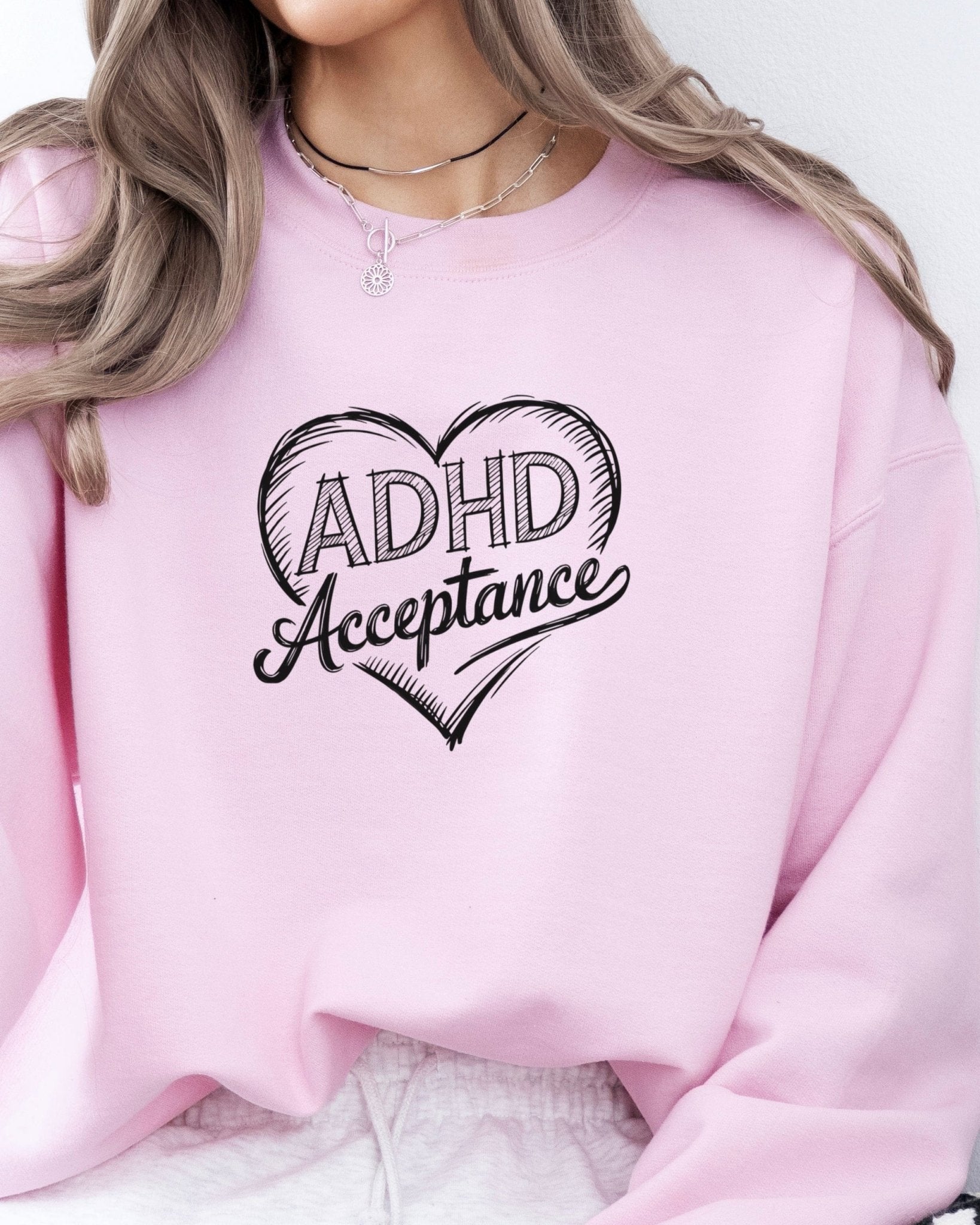 Autism Sweatshirt - ADHD Acceptance Love Heart Sketch Sweatshirt - Daily Bloom