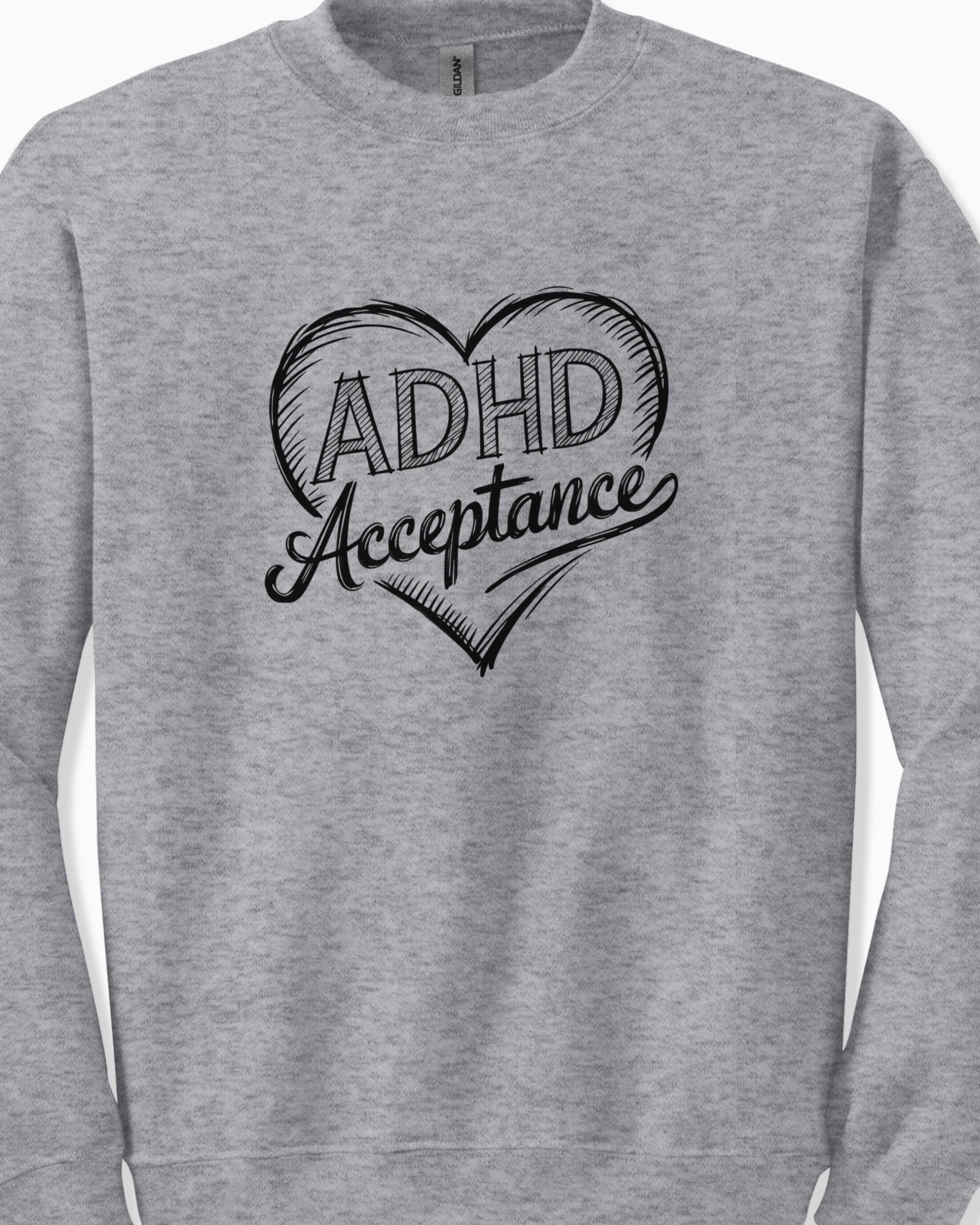 Autism Sweatshirt By Daily Bloom ADHD Acceptance Love Heart Sketch Sweatshirt