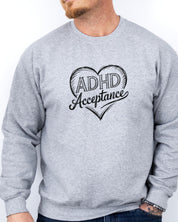 Autism Sweatshirt By Daily Bloom ADHD Acceptance Love Heart Sketch Sweatshirt