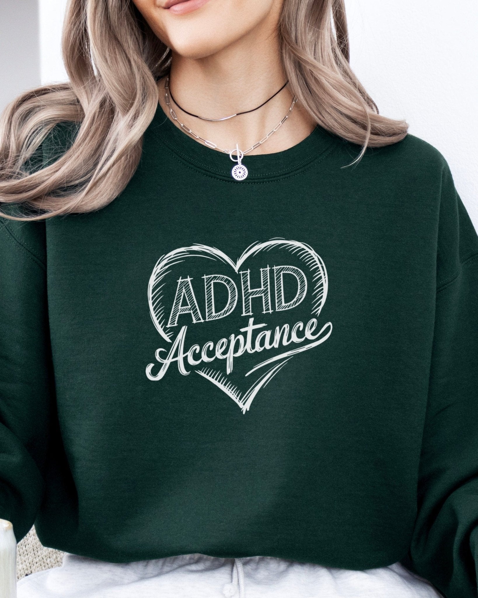 Autism Sweatshirt - ADHD Acceptance Love Heart Sketch Sweatshirt - Daily Bloom
