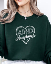 Autism Sweatshirt By Daily Bloom ADHD Acceptance Love Heart Sketch Sweatshirt