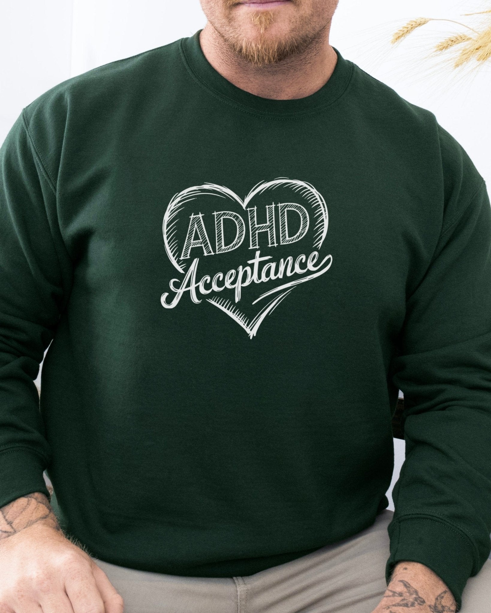 Autism Sweatshirt - ADHD Acceptance Love Heart Sketch Sweatshirt - Daily Bloom