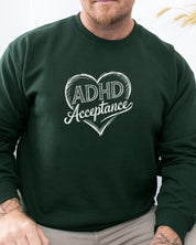 Autism Sweatshirt By Daily Bloom ADHD Acceptance Love Heart Sketch Sweatshirt