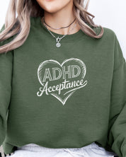 Autism Sweatshirt By Daily Bloom ADHD Acceptance Love Heart Sketch Sweatshirt