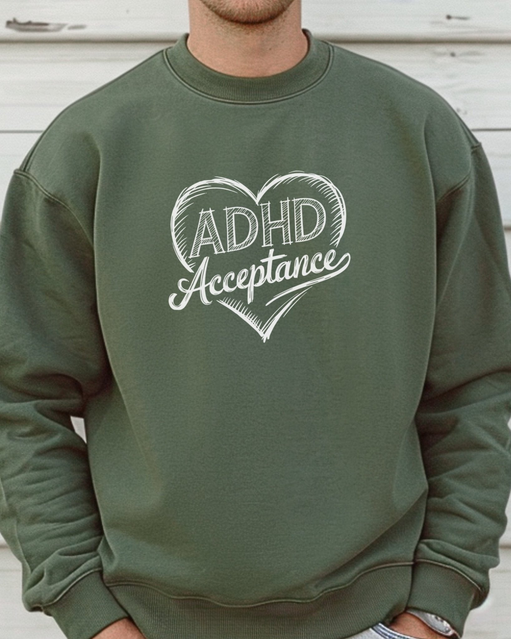 Autism Sweatshirt - ADHD Acceptance Love Heart Sketch Sweatshirt - Daily Bloom