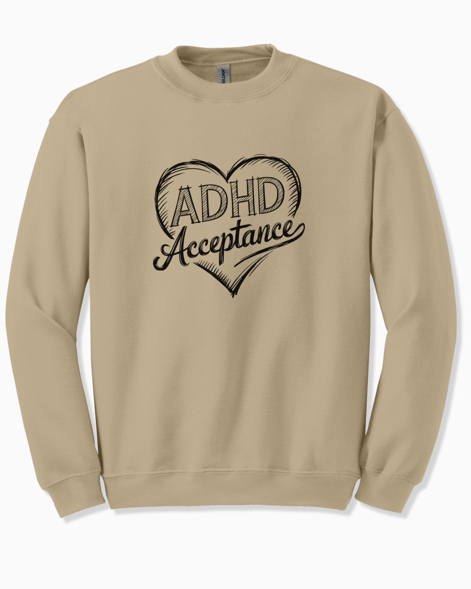 Autism Sweatshirt - ADHD Acceptance Love Heart Sketch Sweatshirt - Daily Bloom