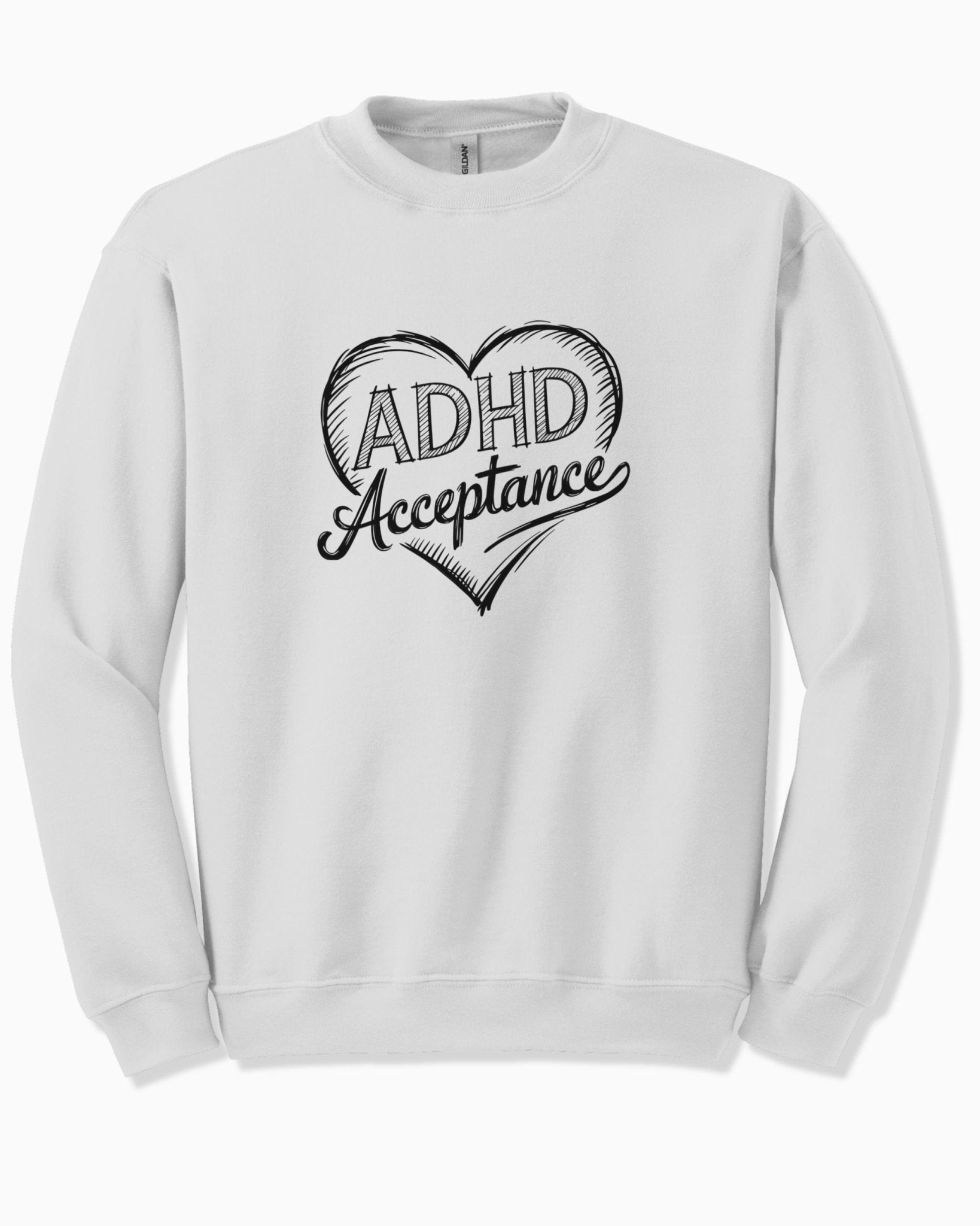 Autism Sweatshirt - ADHD Acceptance Love Heart Sketch Sweatshirt - Daily Bloom