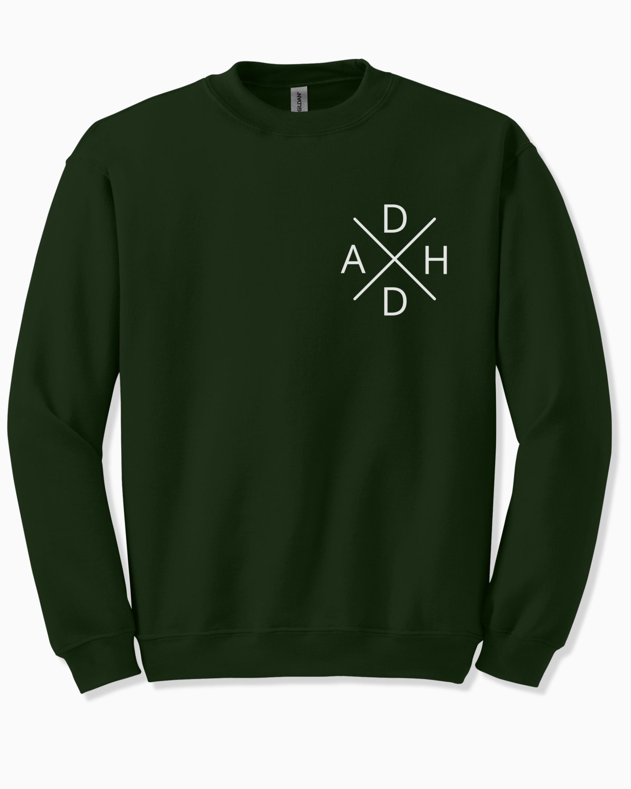 Autism Sweatshirt By Daily Bloom ADHD Cross Sweatshirt Forest Green / S
