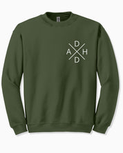 Autism Sweatshirt By Daily Bloom ADHD Cross Sweatshirt Military Green / S