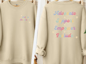 Advocate Support Empower Include Sweatshirt-Sand-Neurodiversity, ADHD & Autism Awareness & Acceptance Sweatshirt by Daily Bloom