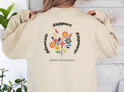 Advocate Support Empower Sweatshirt-Neurodiversity, ADHD & Autism Awareness & Acceptance Sweatshirt by Daily Bloom