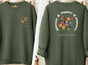 Advocate Support Empower Sweatshirt-Military Green-Neurodiversity, ADHD & Autism Awareness & Acceptance Sweatshirt by Daily Bloom