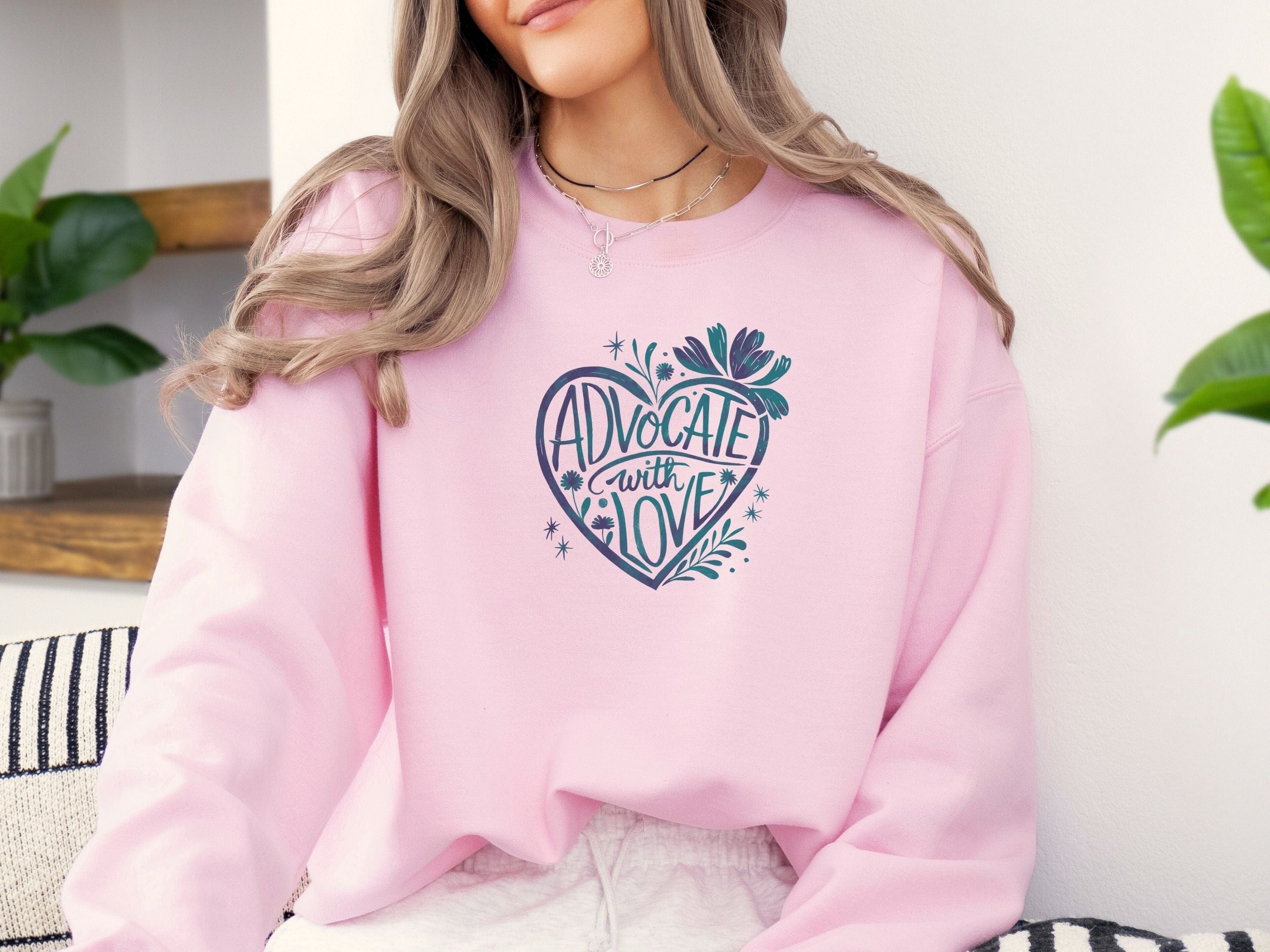 Advocate With Love Sweatshirt-Neurodiversity, ADHD & Autism Awareness & Acceptance Sweatshirt by Daily Bloom