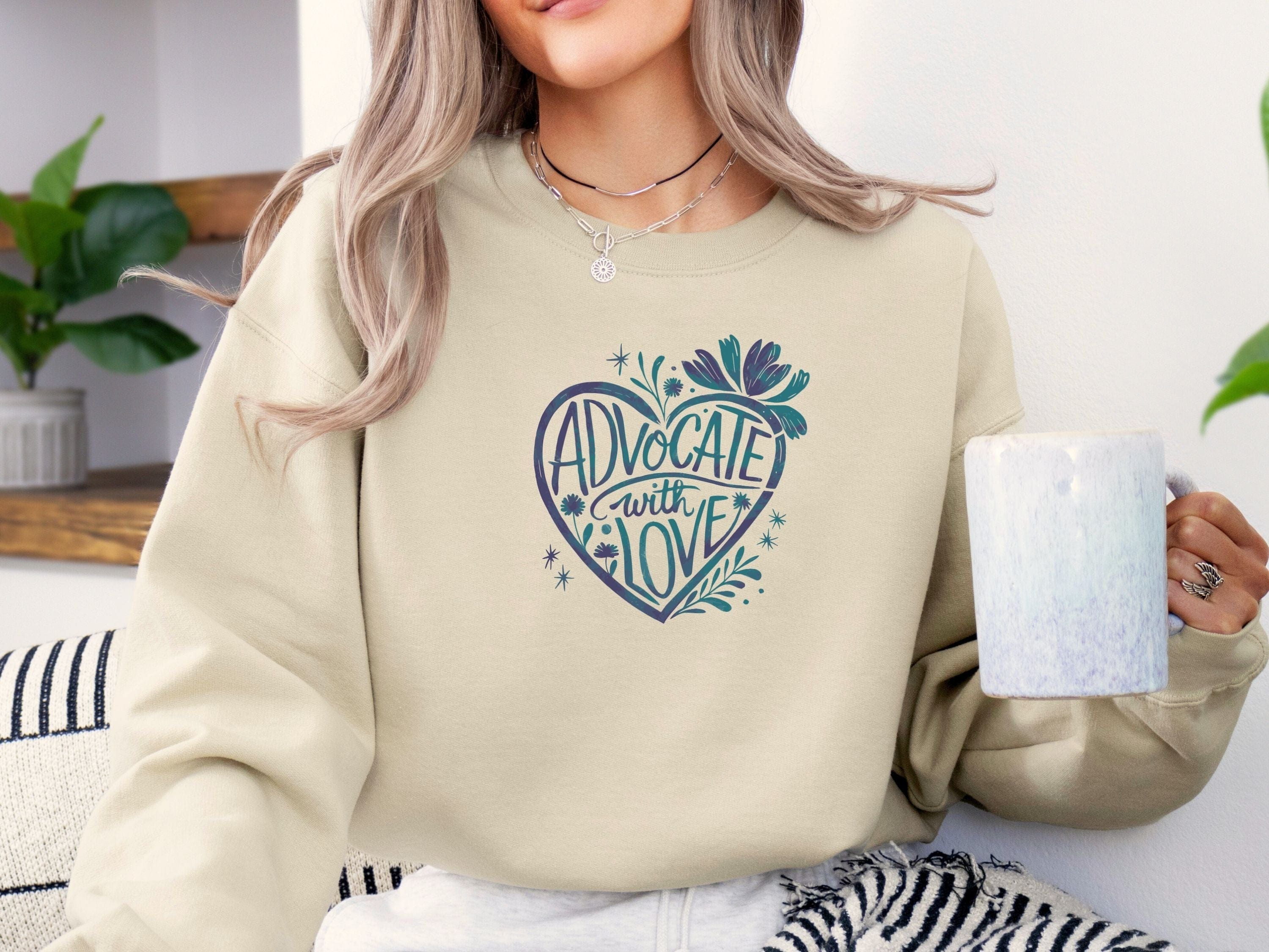 Advocate With Love Sweatshirt-Neurodiversity, ADHD & Autism Awareness & Acceptance Sweatshirt by Daily Bloom
