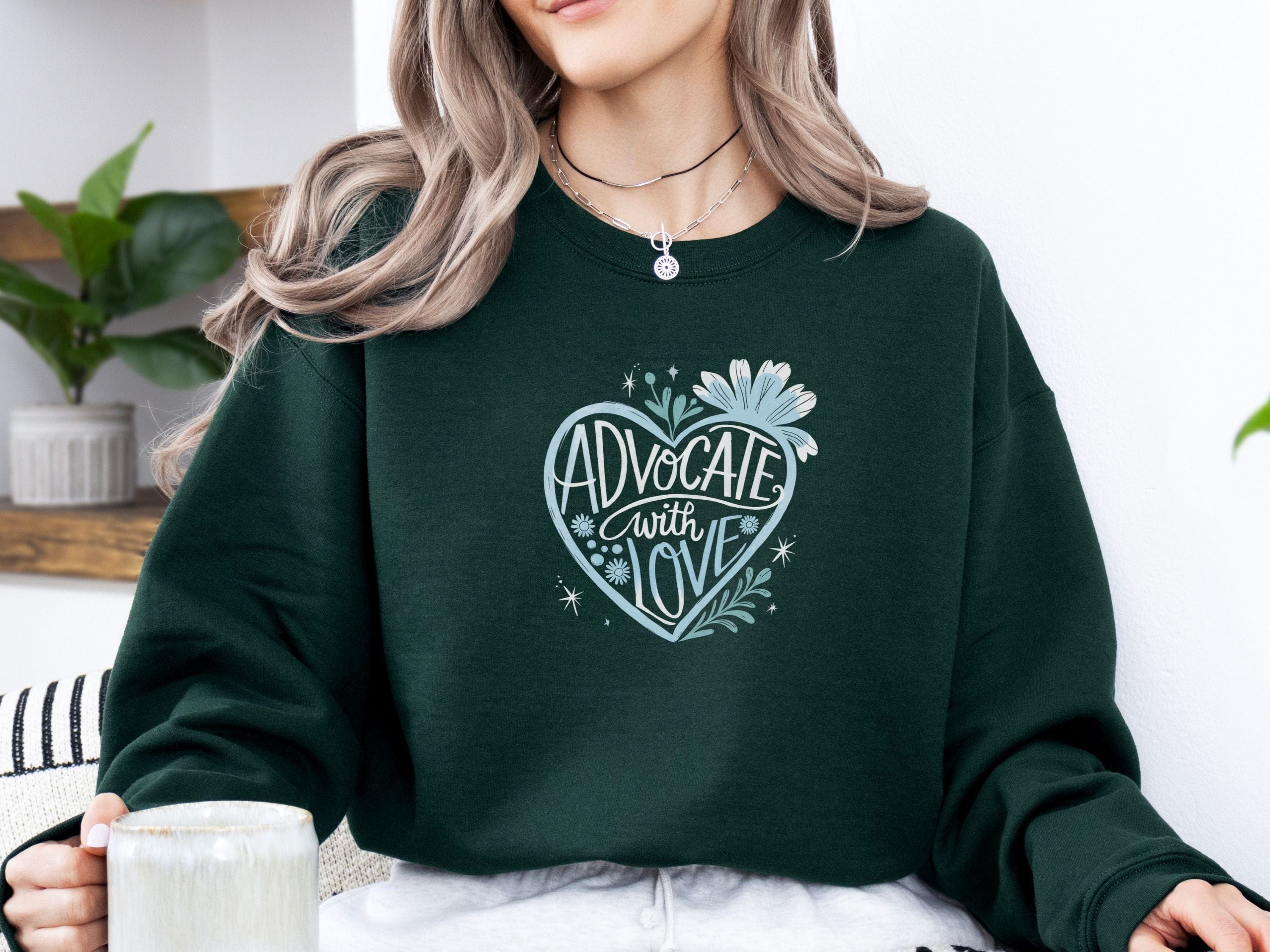 Advocate With Love Sweatshirt-Neurodiversity, ADHD & Autism Awareness & Acceptance Sweatshirt by Daily Bloom