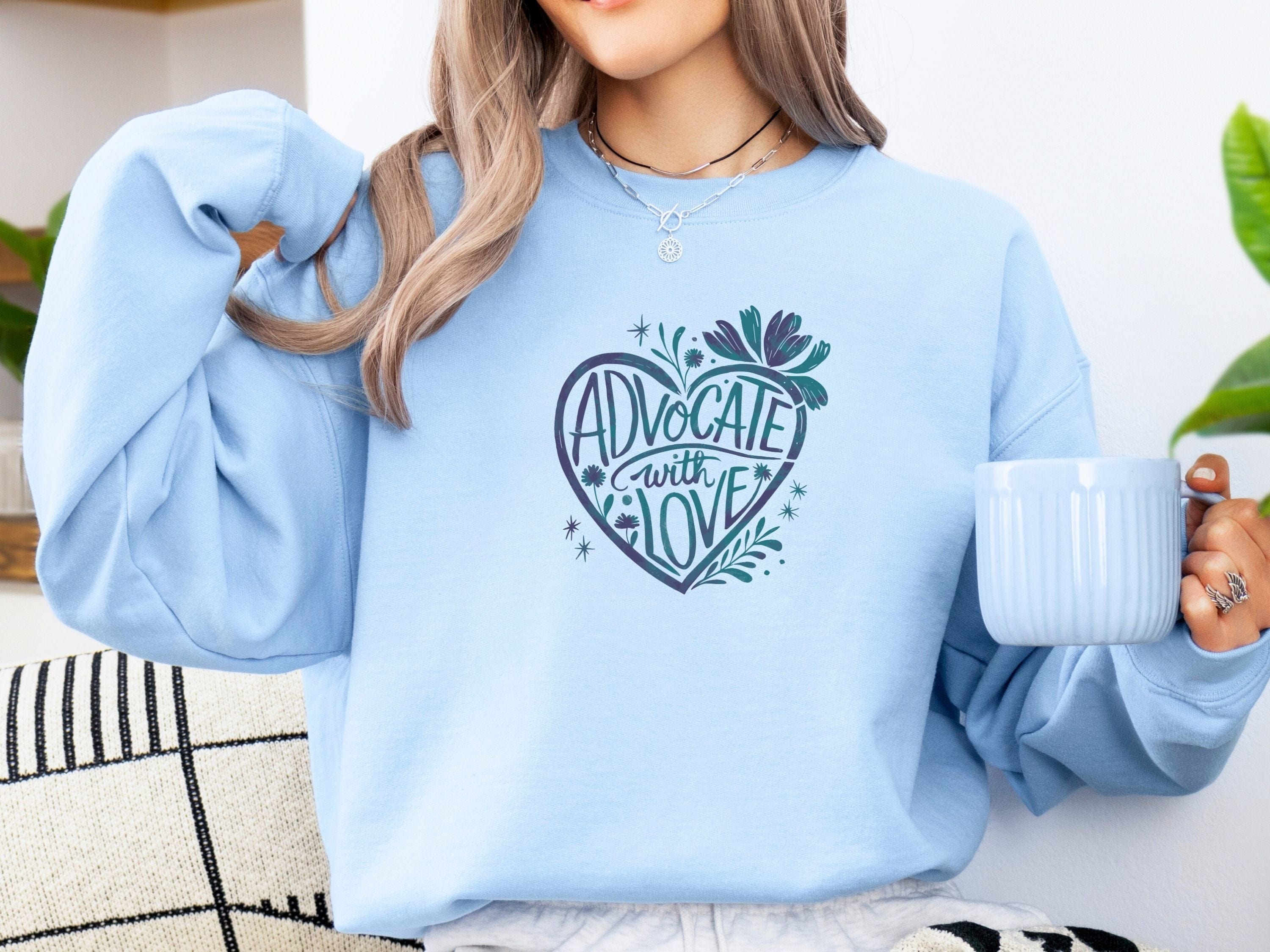 Advocate With Love Sweatshirt-Neurodiversity, ADHD & Autism Awareness & Acceptance Sweatshirt by Daily Bloom