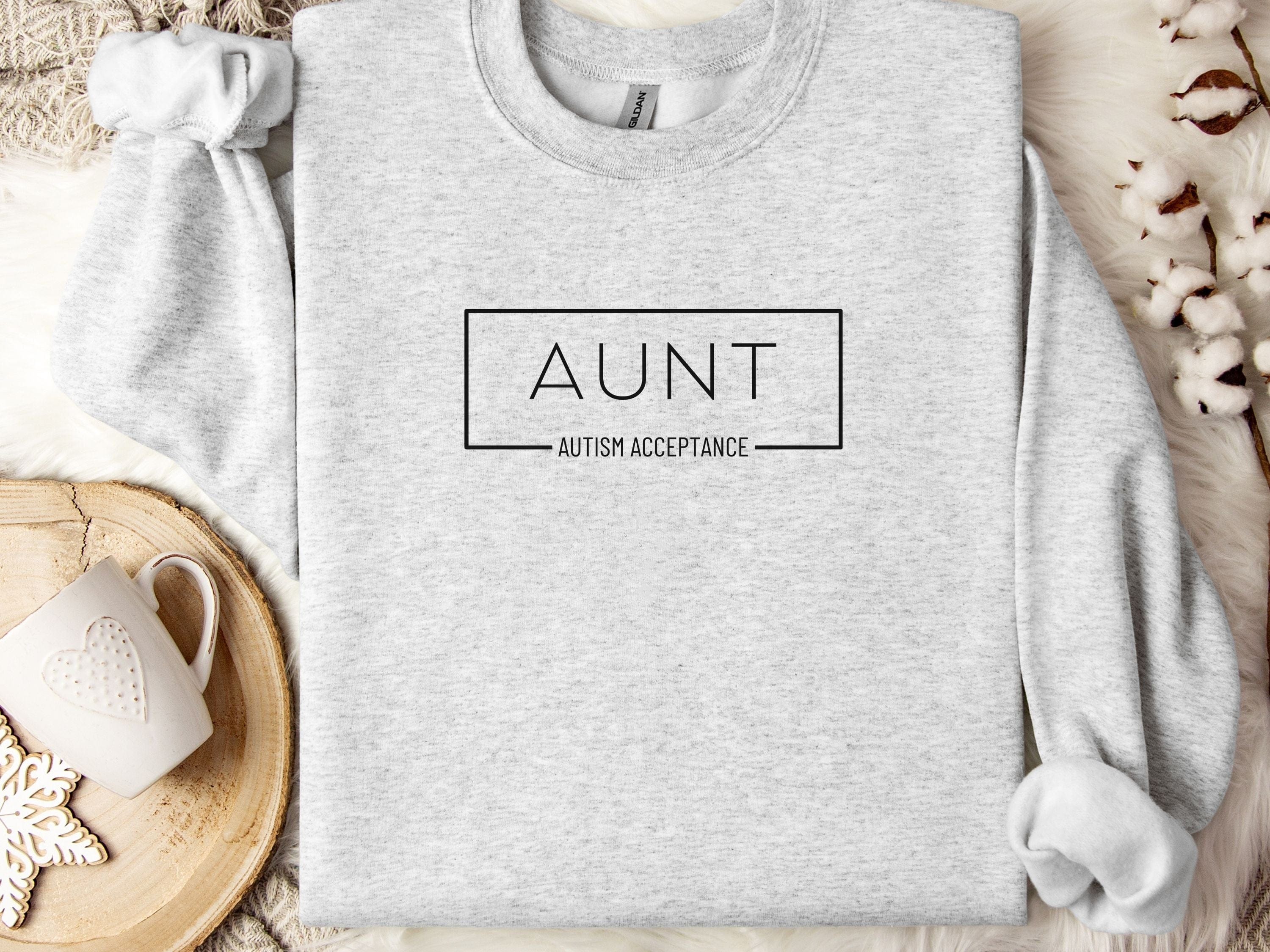 Aunt Box Sweatshirt-Ash-Neurodiversity, ADHD & Autism Awareness & Acceptance Sweatshirt by Daily Bloom