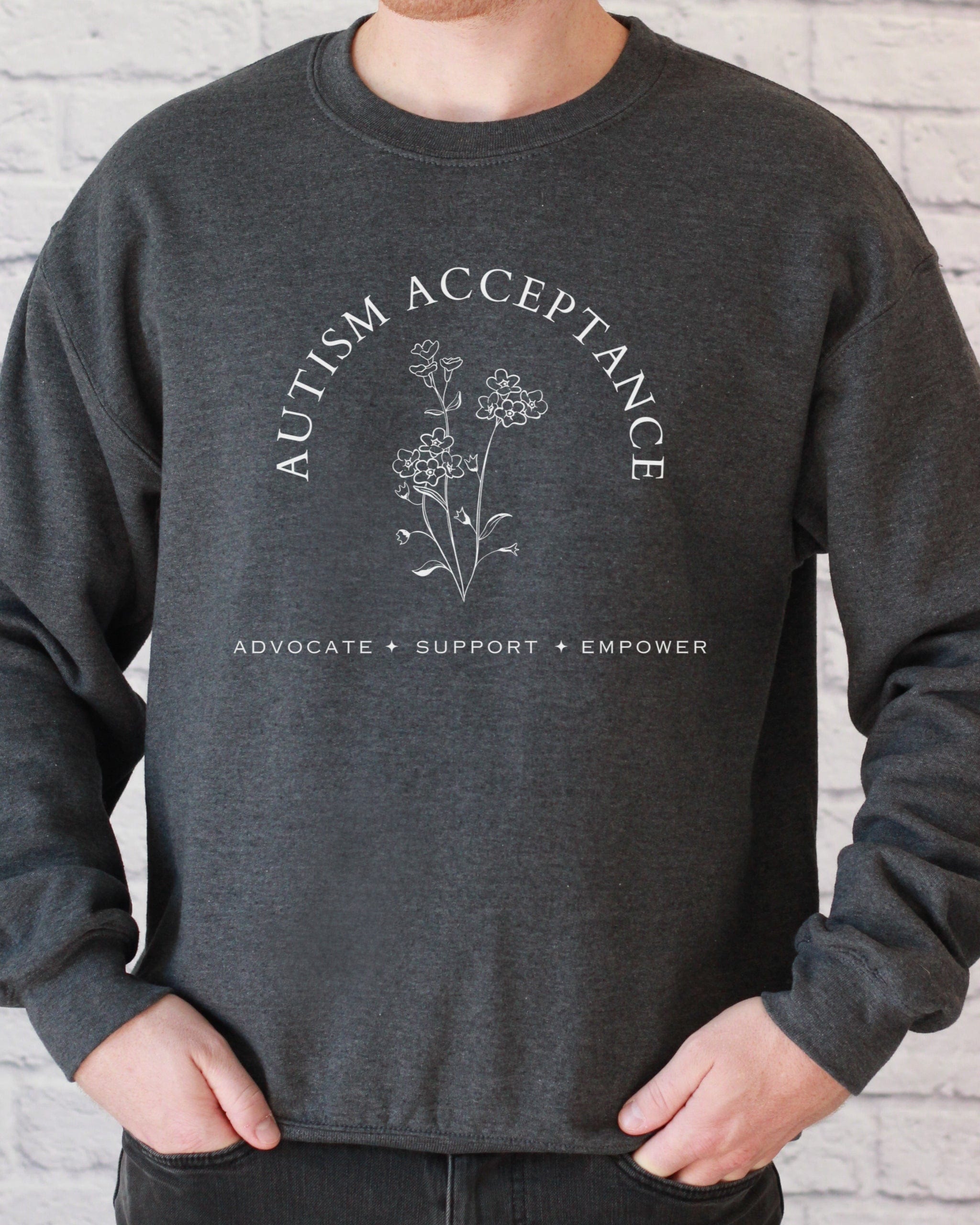 Autism Sweatshirt By Daily Bloom Autism Acceptance - Advocate Support Empower Sweatshirt