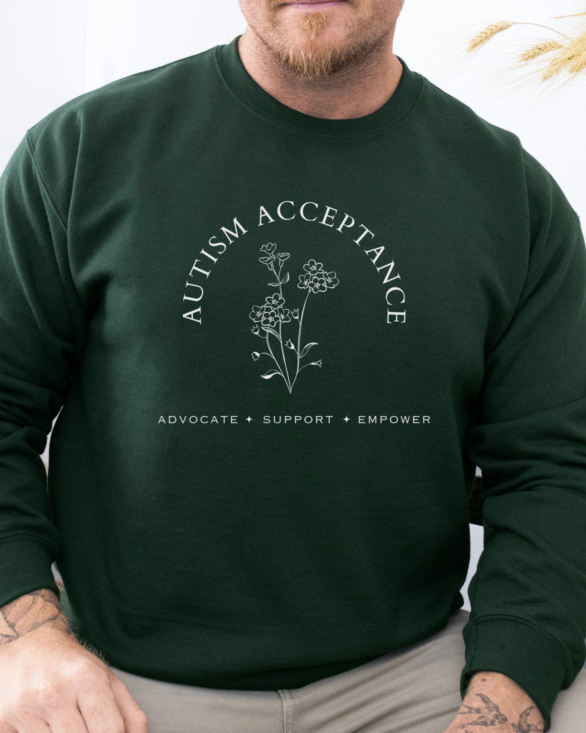 Autism Sweatshirt By Daily Bloom Autism Acceptance - Advocate Support Empower Sweatshirt