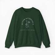 Autism Sweatshirt By Daily Bloom Autism Acceptance - Advocate Support Empower Sweatshirt Forest Green / S