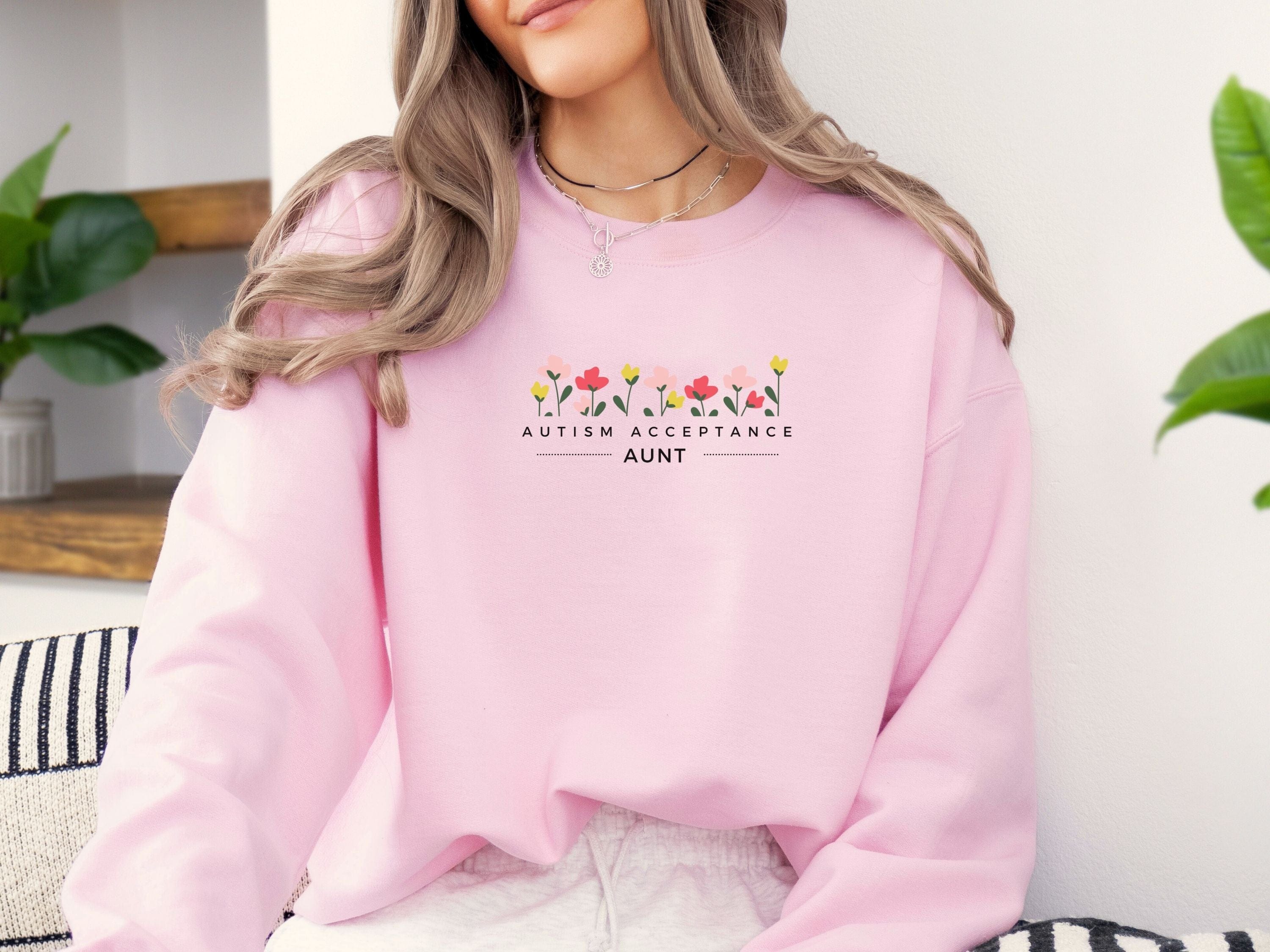Autism Acceptance Aunt Sweatshirt-Neurodiversity, ADHD & Autism Awareness & Acceptance Sweatshirt by Daily Bloom