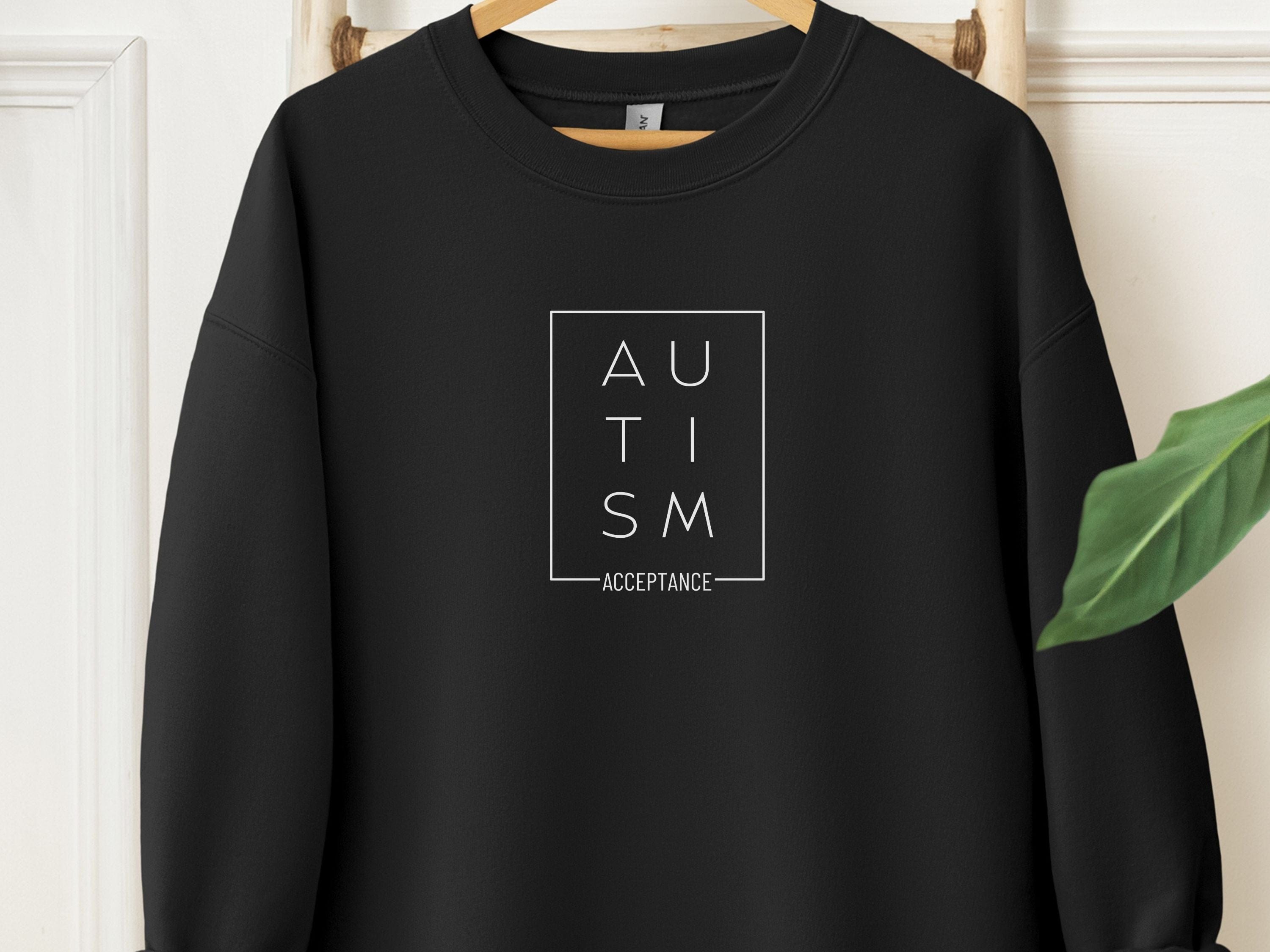 Autism Acceptance Box Sweatshirt-Black-Neurodiversity, ADHD & Autism Awareness & Acceptance Sweatshirt by Daily Bloom