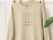 Autism Acceptance Box Sweatshirt-Sand-Neurodiversity, ADHD & Autism Awareness & Acceptance Sweatshirt by Daily Bloom