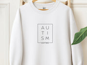 Autism Acceptance Box Sweatshirt-White-Neurodiversity, ADHD & Autism Awareness & Acceptance Sweatshirt by Daily Bloom