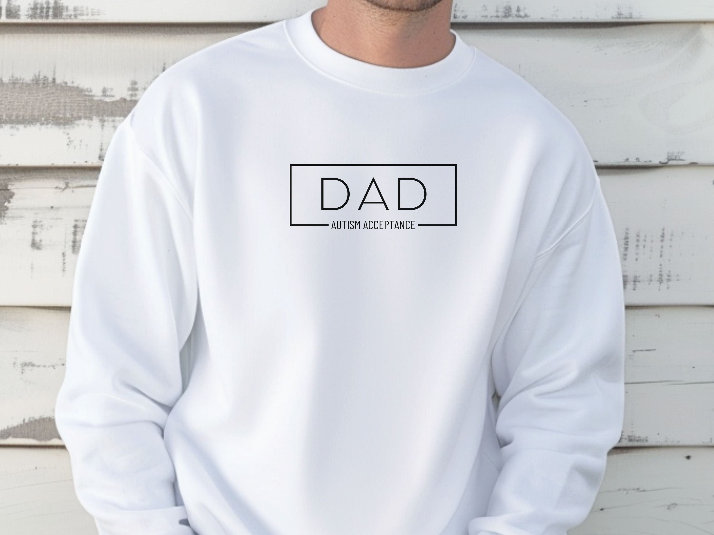 Autism Acceptance Dad Box Sweatshirt-Neurodiversity, ADHD & Autism Awareness & Acceptance Sweatshirt by Daily Bloom