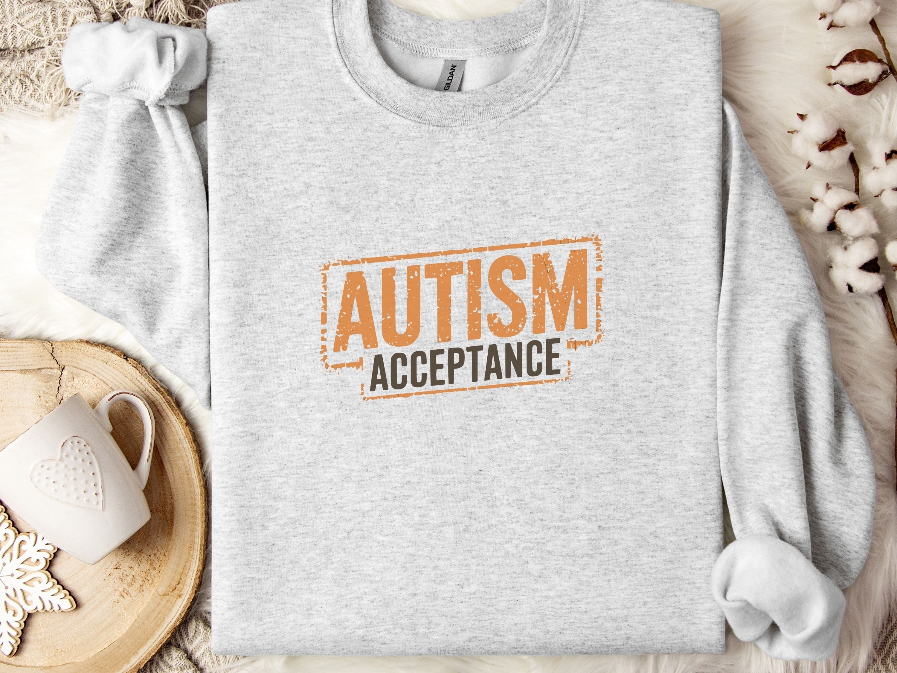 Autism Acceptance Graffiti Sweatshirt-Ash-Neurodiversity, ADHD & Autism Awareness & Acceptance Sweatshirt by Daily Bloom