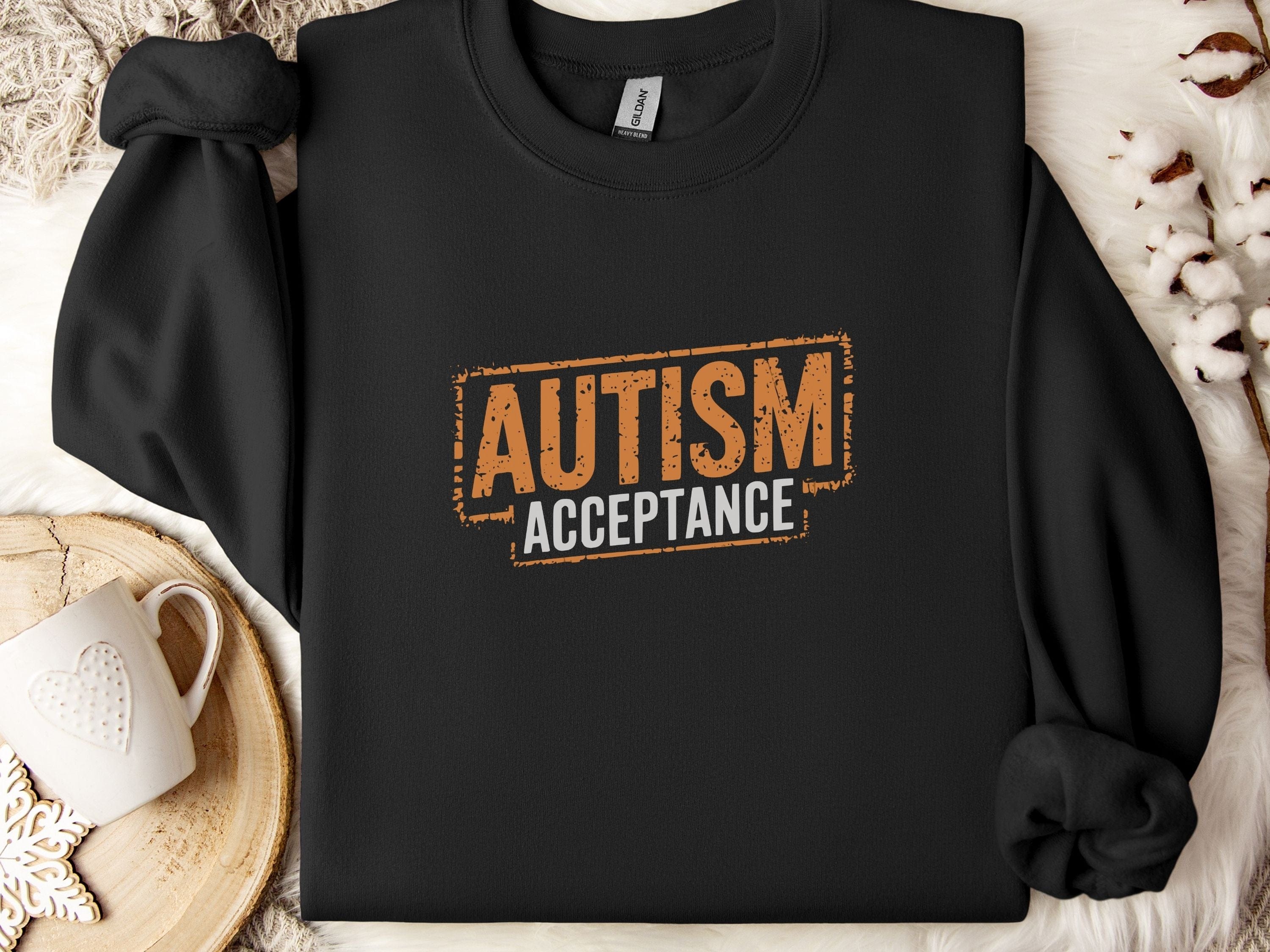 Autism Acceptance Graffiti Sweatshirt-Black-Neurodiversity, ADHD & Autism Awareness & Acceptance Sweatshirt by Daily Bloom