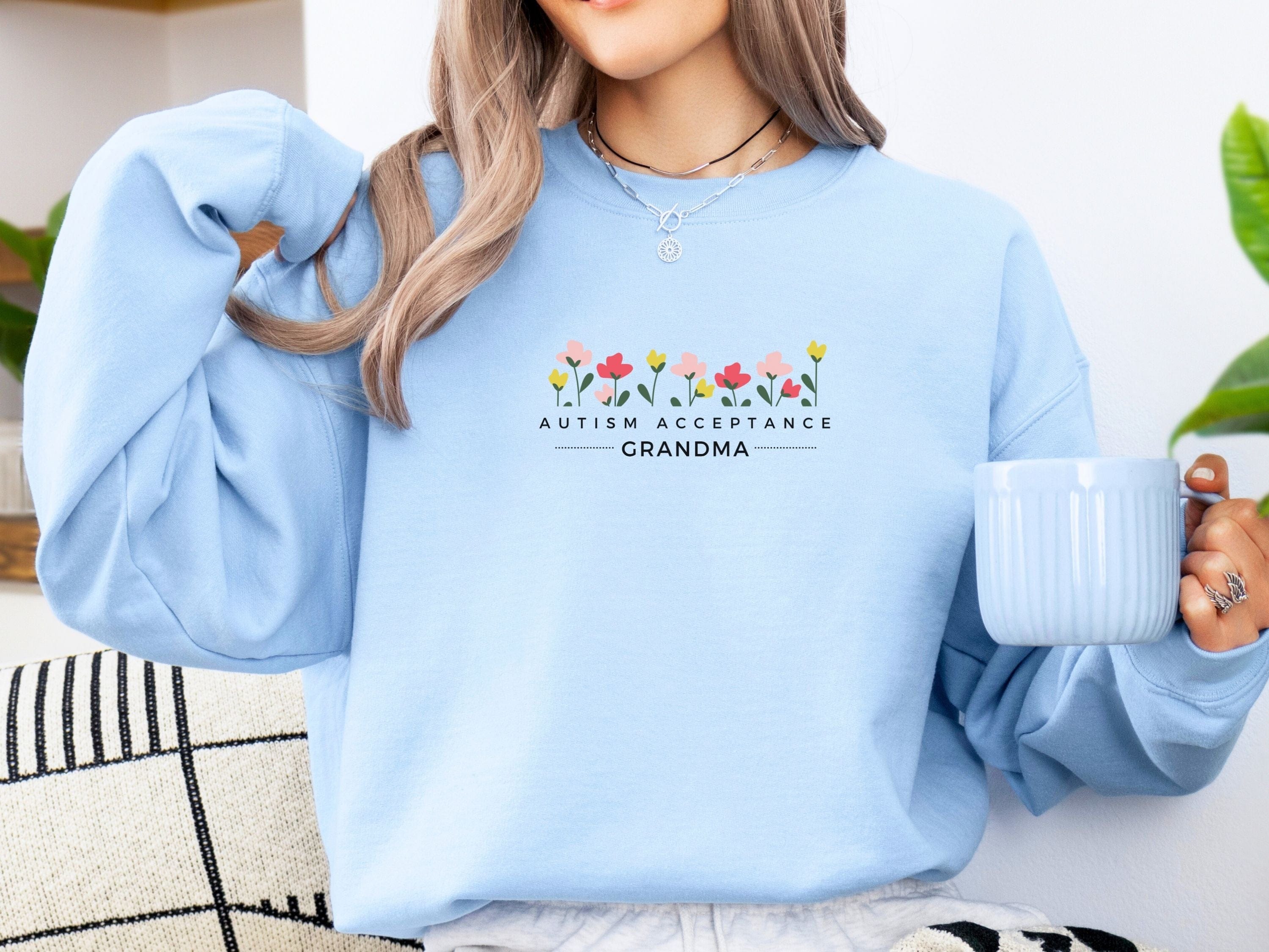 Autism Acceptance Grandma Sweatshirt-Neurodiversity, ADHD & Autism Awareness & Acceptance Sweatshirt by Daily Bloom