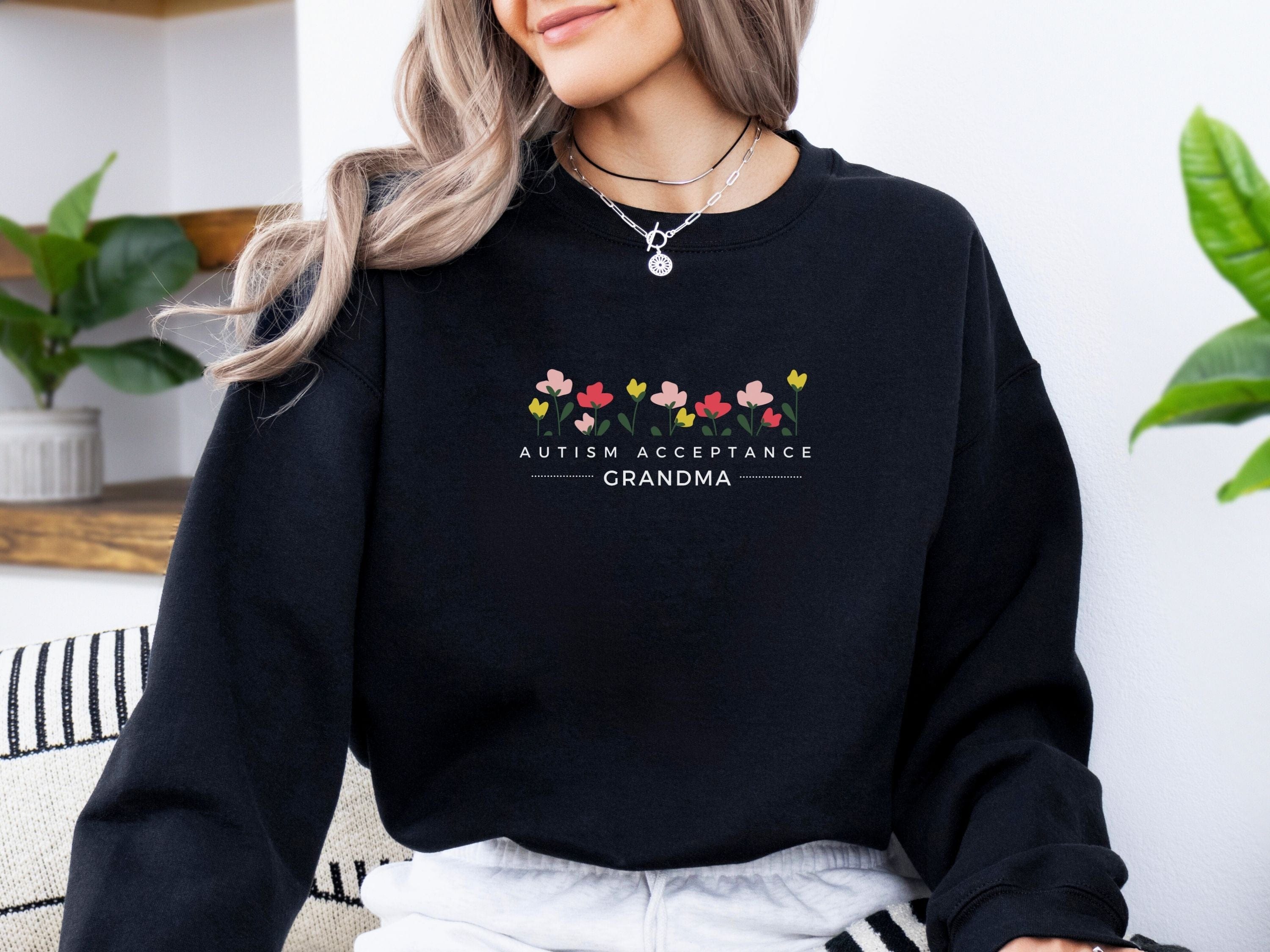 Autism Acceptance Grandma Sweatshirt-Neurodiversity, ADHD & Autism Awareness & Acceptance Sweatshirt by Daily Bloom