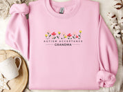 Autism Acceptance Grandma Sweatshirt-Light Pink-Neurodiversity, ADHD & Autism Awareness & Acceptance Sweatshirt by Daily Bloom