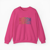 Autism Sweatshirt By Daily Bloom Autism Acceptance Grunge Rainbow Sweatshirt Heliconia / S